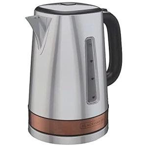 KE3100C Chaleira Elétrica sem Fio 1.7L com Desligamento Automático e Aço Inoxidável, 110v, BLACKDECKER, Prateado