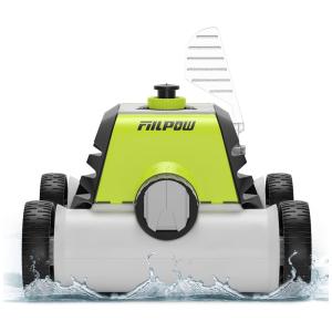Aspirador Robô Automático Recarregável para Piscinas de até 74 m2 Bateria dura 90 Min, FIILPOW PR800, Verde