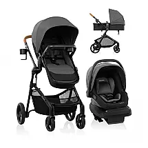 Cadeirinha Evenflo Pivot NXT Sistema de Viagem Cinza Prateado com Carrinho e Bebê Conforto 1,4 a 13,6 kg