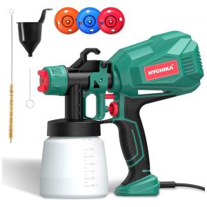 Pistola de Pintura Pulverizadora 800mL com 3 Tamanhos de Pontas, 550W, HYCHIKA BETTER TOOLS FOR BETTER LIFE BB729, Verde