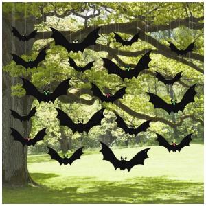 Kit de Decoração para Halloween com 18 Morcegos de Plástico