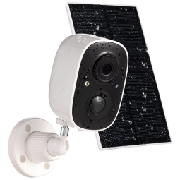 Câmera de Segurança sem Fio 1080p WIFI com Painel Solar e Visão Noturna, GMK CG6, Branca