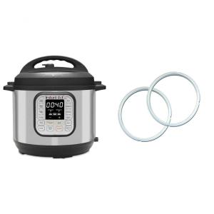 Panela de Pressão Elétrica 7 em 1, 8L com 14 Predefinições e Painel de LED, 110V 1200W, Instant Pot, Prata