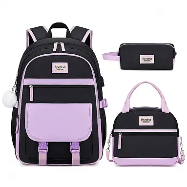 Mochila escolar juvenil Bevalsa roxa