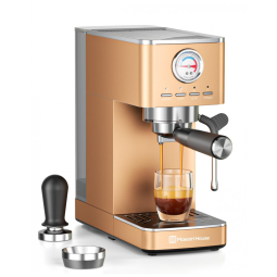 Máquina de Espresso 20 Bar, Bomba ULKA, Flowmeter Integrado, Vaporizador, Maestri House, Inox/Rose Gold, 110V