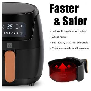 Fritadeira Elétrica AirFryer, Capacidade 5L com Controle Digital, 1500W, 110v, ZZ, Preto