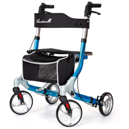 Andador para Idosos e Adultos com Assento e Encosto, até 200 Quilos, Planetwalk, Azul