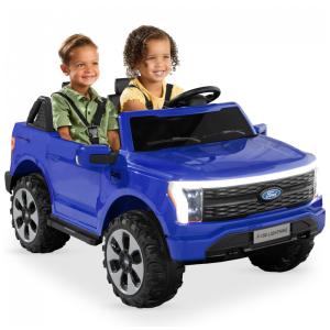 Carro Elétrico Infantil Licenciado Best Choice Products Ford F-150 Lightning 24V Azul, 2 Lugares, com Controle Remoto e Bluetooth