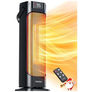 Voweek YBH680 Aquecedor de Cerâmica Elétrico Portátil, 3 Configurações e Controle Remoto,1500W, 110V, Preto