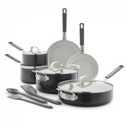 Jogo de Panelas e Frigideiras GreenPan x Bobby Flay, 13 Peças, Alumínio Premium, Antiaderente Cerâmico, Indução, Cabos Ergonômicos