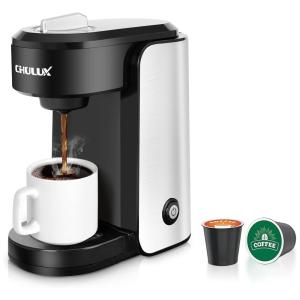 Cafeteira Elétrica Expresso Manual 300mL, 1000W, 110v, CHULUX QF CM804, Prateado