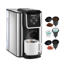 Máquina de Café Expresso 3 em 1 Tanque de 1,5 Litros com Controle de Temperatura 1150W, 110v, MECITY KC101, Cinza
