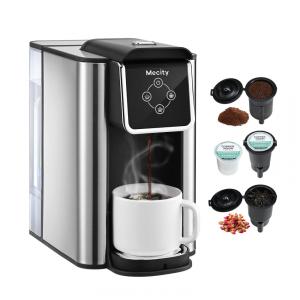 Máquina de Café Expresso 3 em 1 Tanque de 1,5 Litros com Controle de Temperatura 1150W, 110v, MECITY KC101, Cinza
