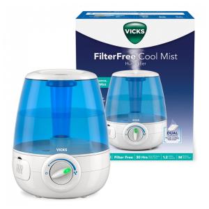 Umidificador Ultrassônico Portátil 1.2L, com Desligamento Automático, Luz de LED, VICKS V4600, Branco