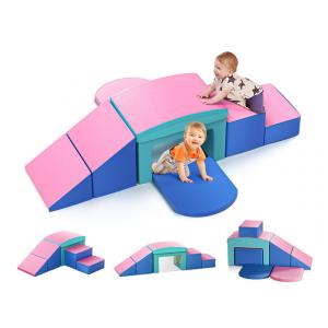 Blocos de Espuma Lischwert para Bebês, Brinquedos de Escalada Internos com Escada e Rampas, Soft Play para Bebês, 6 Peças.