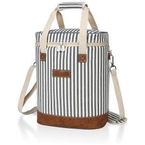 Bolsa Térmica Para Transporte de Vinhos até 4 Garrafas com Alça Ajustável, TIRRINIA, Azul