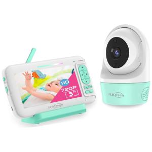 Babá Eletrônica Monitor com Câmera de 12cm HD 720p e APP Wi Fi, Visao Noturna Automática, Alcance de 274M, JLB7TECH 875, Branco