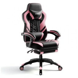 Cadeira Gamer Ergonômica e Reclinável com Apoio Lombar e Cabeça, e, POWERSTONE, Rosa