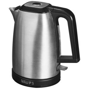 Chaleira Elétrica Sem Fio Com Capacidade de Água de 1,7L Aço Inoxidável, KRUPS BW3110, Cinza
