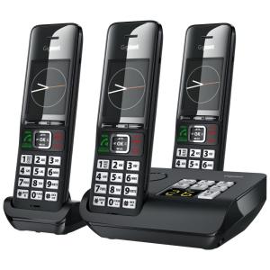 Telefone Sem Fio Gigaset Comfort 552A Trio DECT Preto/Titânio 3 Handsets com Secretária Eletrônica, Tela Colorida 2,2"