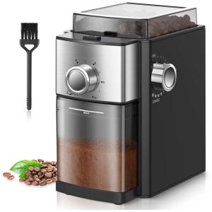 CHEFFANO BG701B Moedor de Café e Grãos Elétrico Profissional 260g, Aço Inoxidável, 110V, Preto