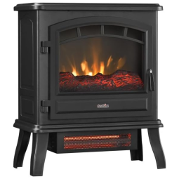 Lareira Elétrica Portátil Infravermelho com Controles Independentes de Chama, 110V 1500W, Duraflame, Preta