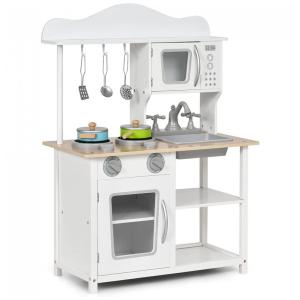Cozinha de Brinquedo Realista em Madeira para Crianças de 3 Anos ou Mais, Costzon, Branca