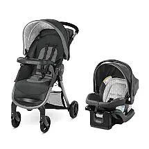Carrinho de Bebê com Cadeira para Carro Graco FastAction, Preto