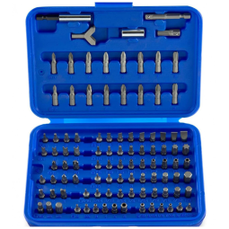 Kit de Brocas 100 Peças com Chaves, Phillips, Estrela Torx, Inglesa, Spline e Estojo, NEIKO 10048A, Vermelho
