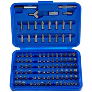 Kit de Brocas 100 Peças com Chaves, Phillips, Estrela Torx, Inglesa, Spline e Estojo, NEIKO 10048A, Vermelho