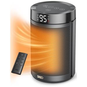 Aquecedor Dreo Space Heater: Potente, Portátil e Seguro para Casa e Escritório, 1500W com Termostato, Display Digital e Modo Eco, Preta