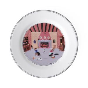 Prato para Salada ou Aperitivo de 20 cm com Tema By The Fireside, Formato Redondo e Material de Porcelana, Villeroy Boch, Branco Colorido