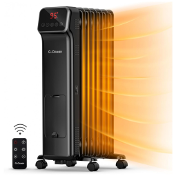 Aquecedor Elétrico a Óleo para Uso Interno com Controle Remoto e 3 Modos, 1500W 110V, G Ocean, Preto