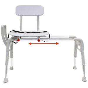 Cadeira de Banho Móvel para Idoso com Altura do Assento Ajustável, suporta até 180 kg, EAGLE HEALTH SUPPLIES, Branco