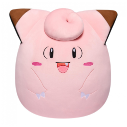 Pelúcia Pokémon Clefairy Squishmallows Jazwares rosa formato arredondado tamanho 35cm
