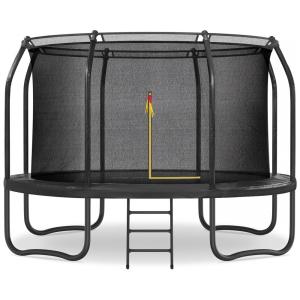 Cama Elástica Reforçada até 217 kg, Tamanho 3,65 Metros, BCAN, Preto