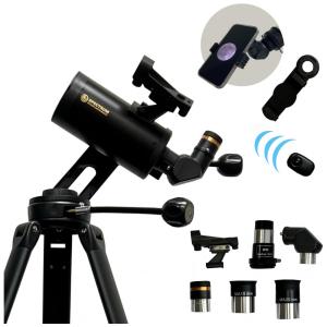 Telescópio Astronômico 375x com Adaptador de Celular e Controle Remoto, Spectrum 70AZ, Preto