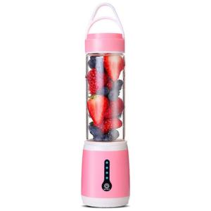 Liquidificador Portátil 600mL com 6 Lâminas e Recipiente de Vidro Livre de BPA 4000Mah, 100W, PAHION, Rosa