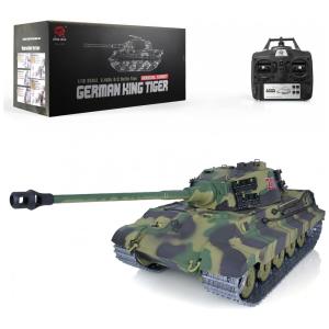 Tanque de Guerra TOUCAN RC HOBBY German King Tiger 3888A com Controle Remoto, Escala 116, Camuflado
