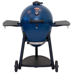 Churrasqueira a Carvão Portátil com Mesa Auxiliar Lateral e Termostato, CHAR GRILLER E56720, Azul