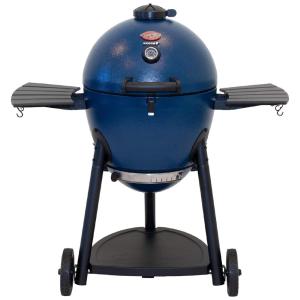 Churrasqueira a Carvão Portátil com Mesa Auxiliar Lateral e Termostato, CHAR GRILLER E56720, Azul