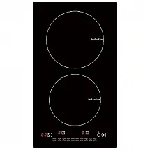 Cooktop Elétrico de Indução 12" 30cm para Embutir, com 2 Queimadores, 110V 1800W, WISECONN I2V-19, Preto