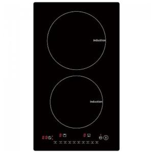 Cooktop Elétrico de Indução 12" 30cm para Embutir, com 2 Queimadores, 110V 1800W, WISECONN I2V-19, Preto