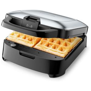 Máquina de Waffles, Aço Inoxidável, 2 Fatias, 110v, ELECHOMES, Prateado