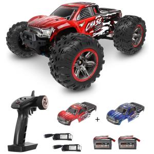 Aufitker Carrinho de Controle Remoto p, Adultos Off Road 110 Escala Até 46 KM, H, Recarregável, Vermelho