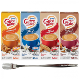 Creme para Café Sabor Baunilha Caramelo, Baunilha Francesa, Original e Avelã, 200 Unidades, Nestlé Coffe Mate