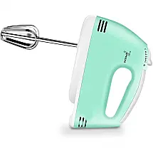 HFFKDL Batedeira de Mão Elétrica com 7 Velocidades e Acessórios em Aço Inoxidável, 210V, 100W, Verde