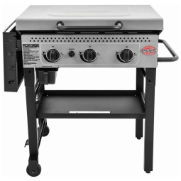 Churrasqueira a Gás 36.000 BTU com 3 Queimadores e Mesa Lateral em Aço Inoxidável, CHAR GRILLER 8328, Cinza