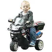 Moto Elétrica Infantil a Bateria 6V 3 Rodas com Sons e Luzes, Idade Rec 3 a 6 anos, LIL RIDER, Preto