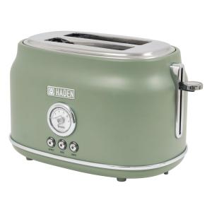 Torradeira HADEN Dorset inox 2 fatias verde cedro com fenda larga e controle de tostagem 900W 110V
